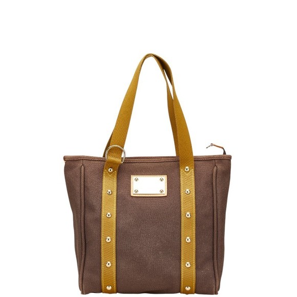 Louis Vuitton Brown Antigua Bag Cabas Leather MM Tote - Picture 1 of 8